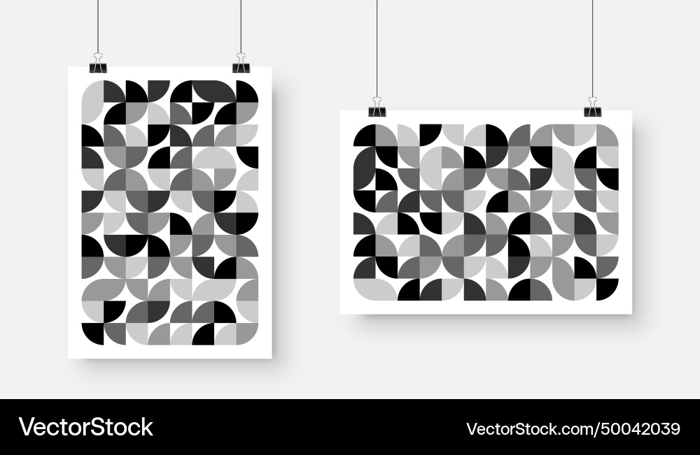 Picture with geometric trendy pattern bauhaus Vector Image