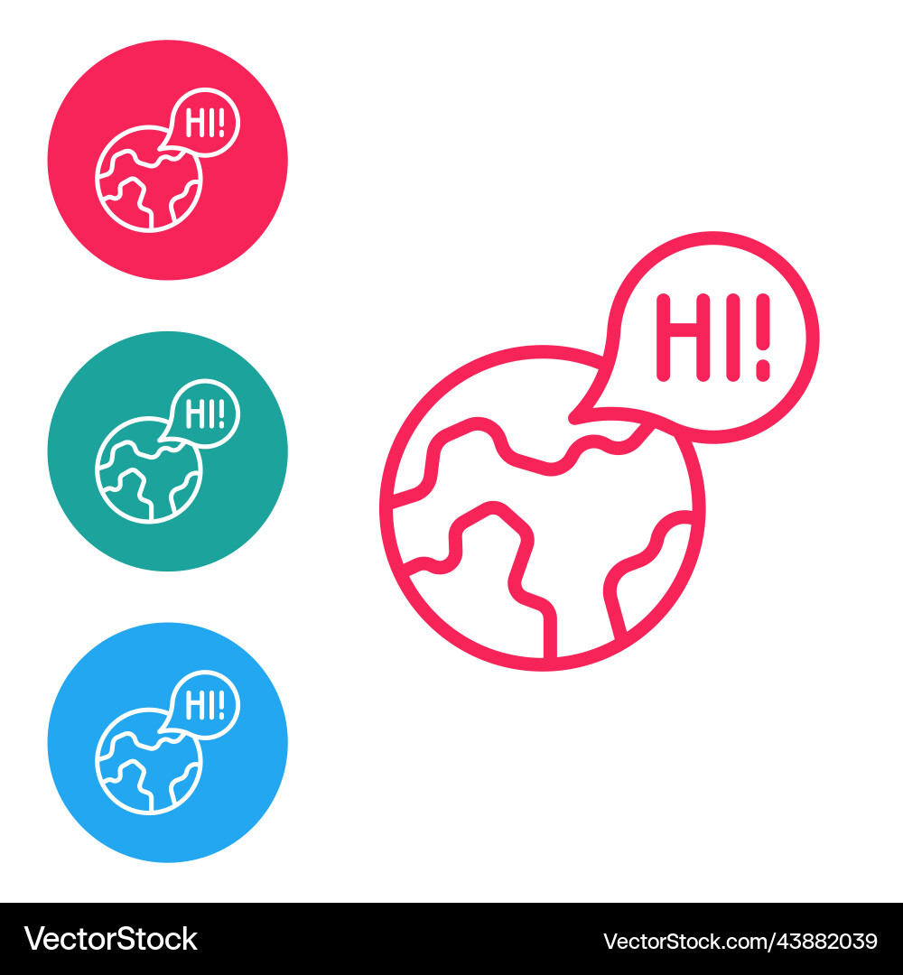 Red line learning foreign languages icon isolated Vector Image