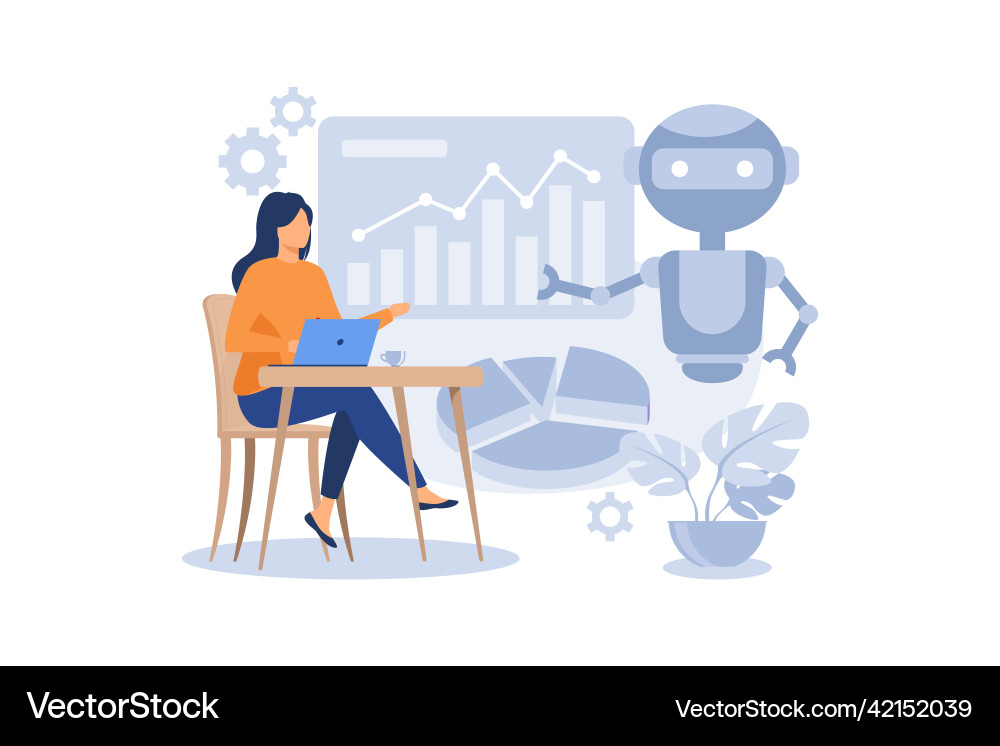Robotic process automation exclusive design Robotic process automation exclusive design vector image