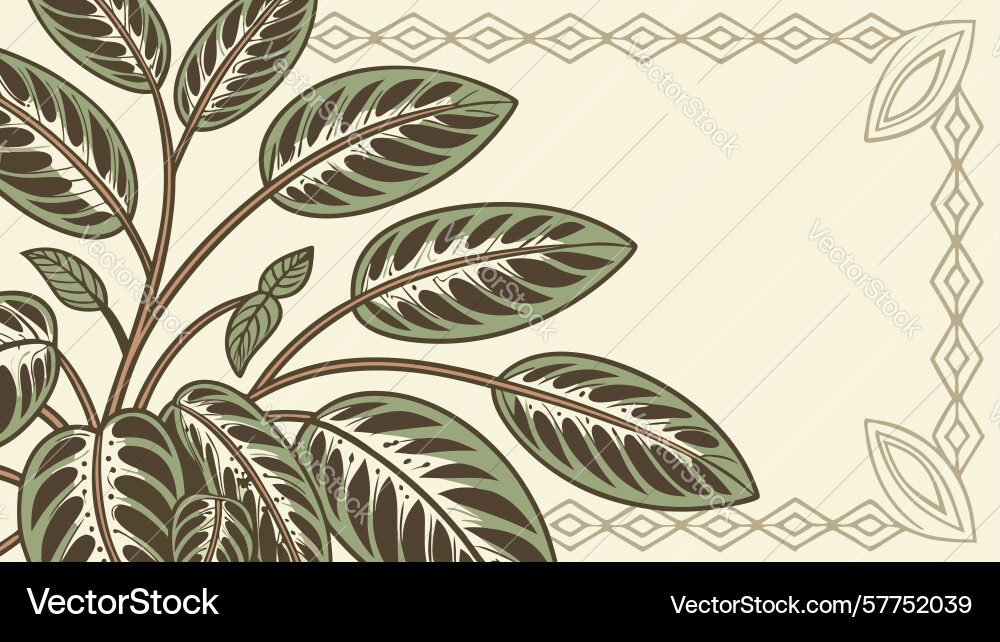 Rustic botanical frame art design generative ai Vector Image