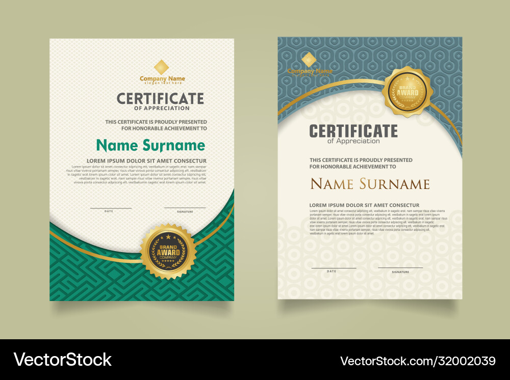 Set modern certificate template with dynamic Set modern certificate template with dynamic vector image