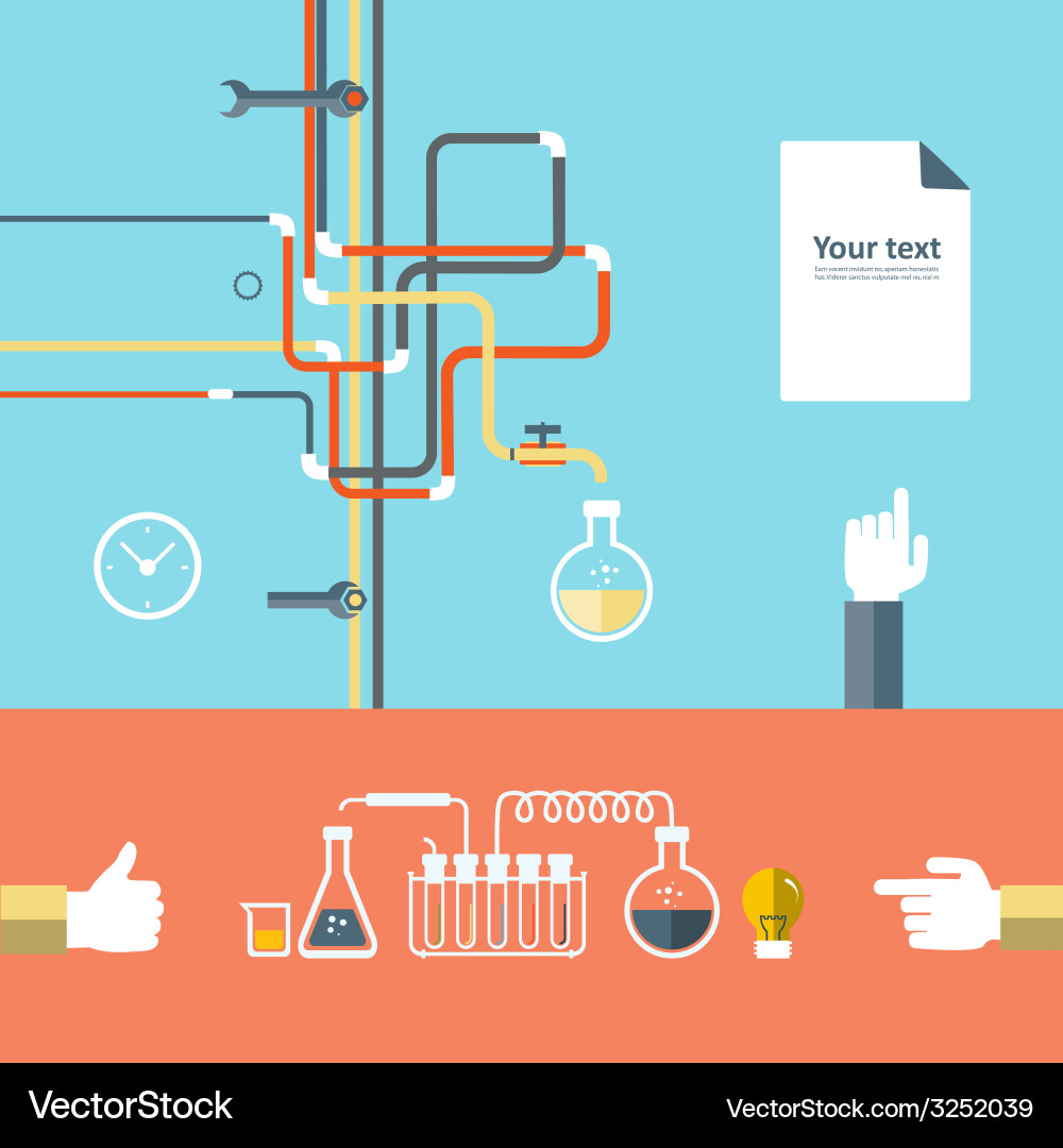 Set of flat design icon for experiment Vector Image