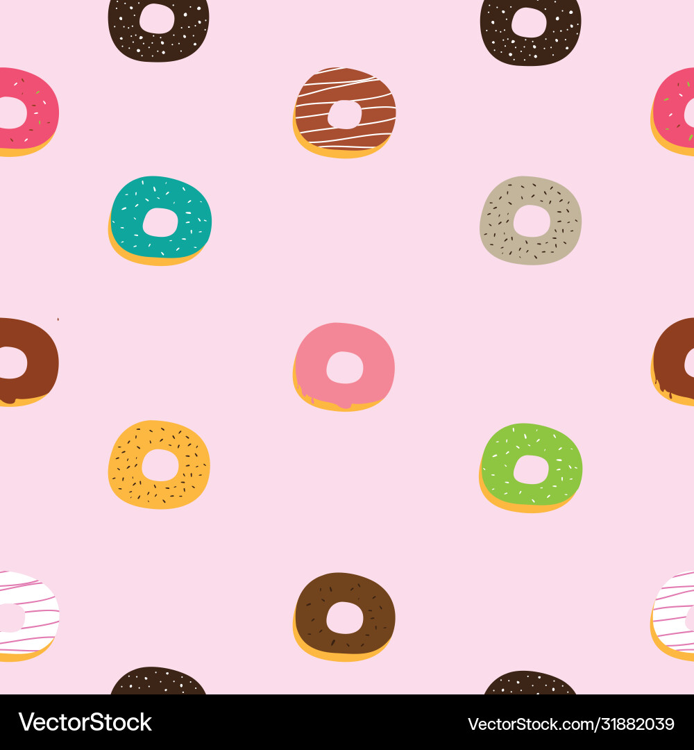 Smooth patterns with colorful donuts vector image