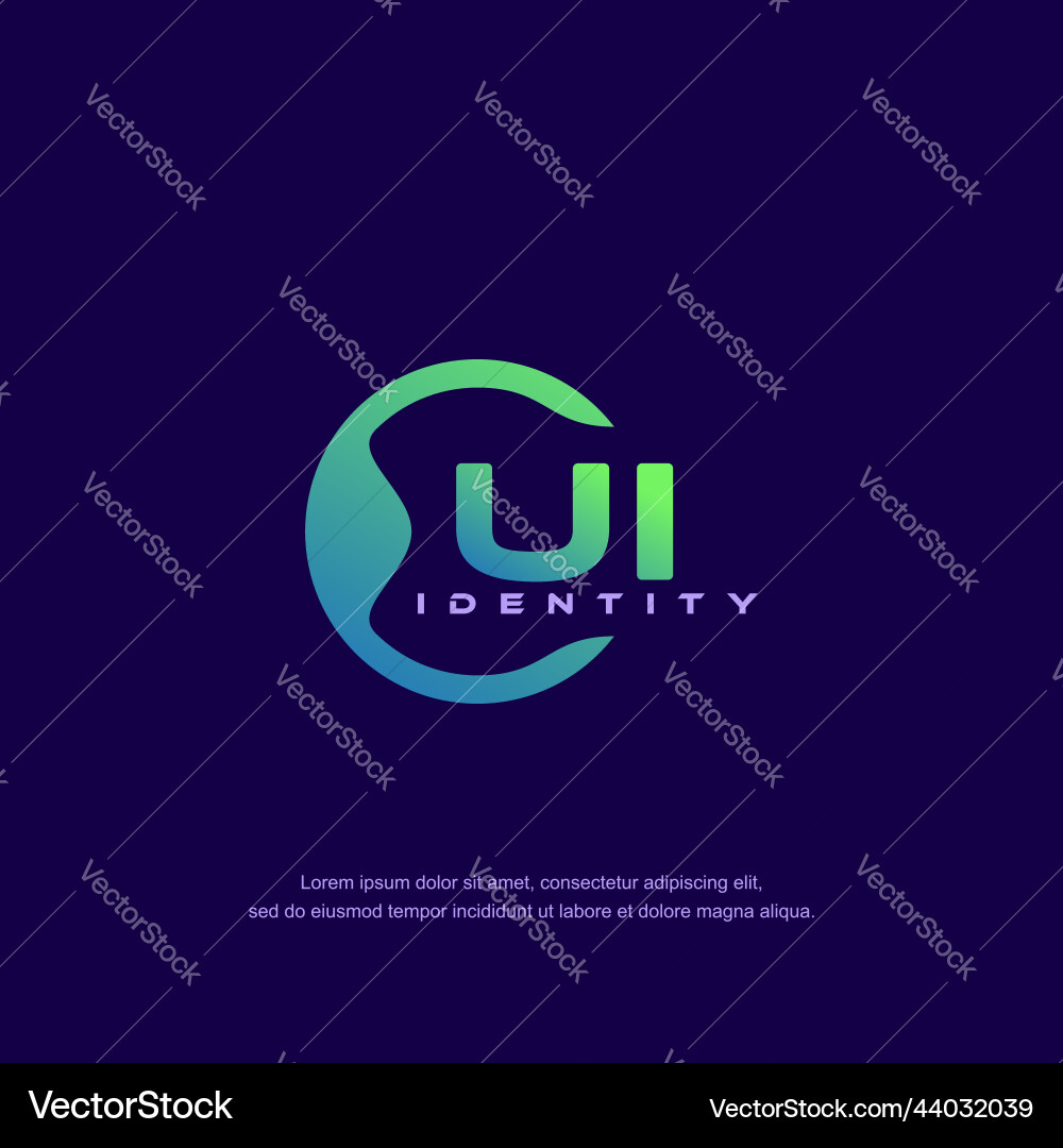 Ui initial letter circular line logo template Ui initial letter circular line logo template vector image