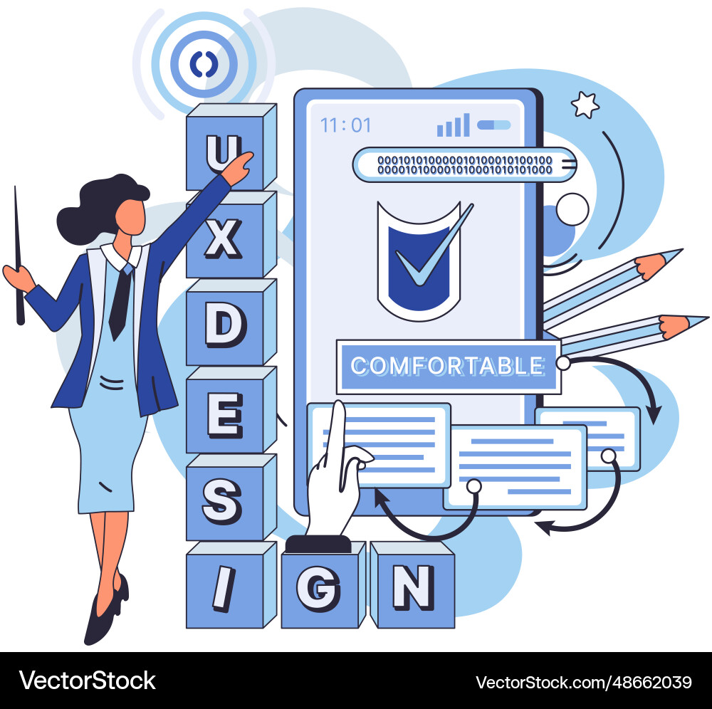 Ux design metaphor invisible guide Ux design metaphor invisible guide vector image