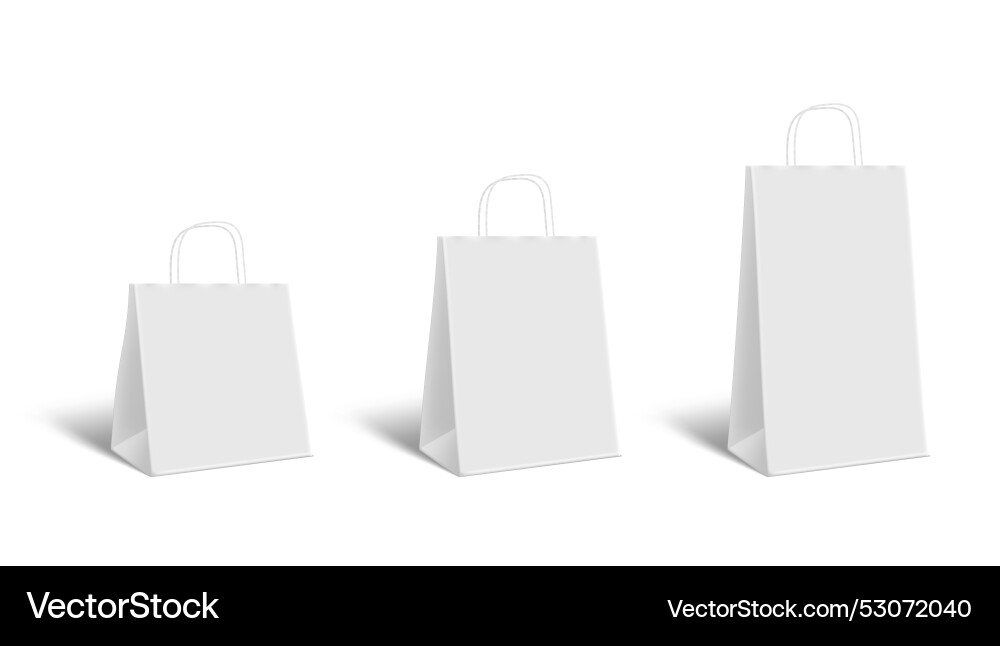 3d paper bag with shadow on white background Vector Image