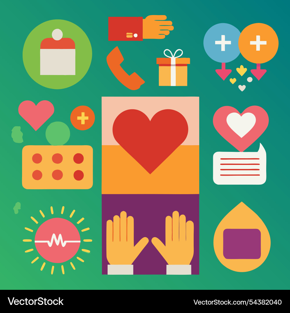 A visual layout with multiple donation A visual layout with multiple donation Vector Image