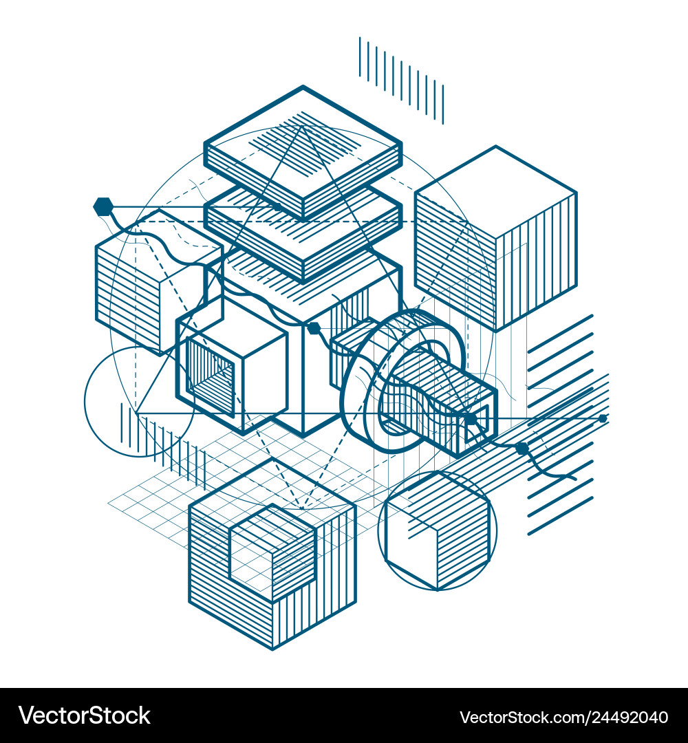 Abstract background with isometric lines Vector Image