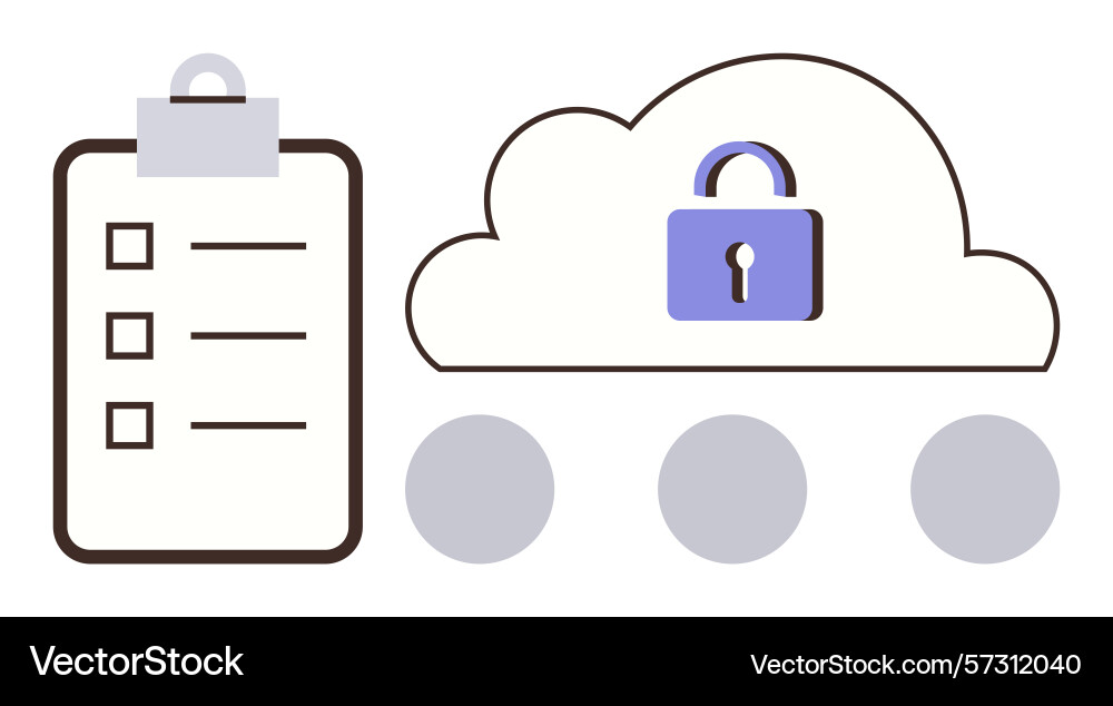 Cloud security and data management with checklist Cloud security and data management with checklist vector image
