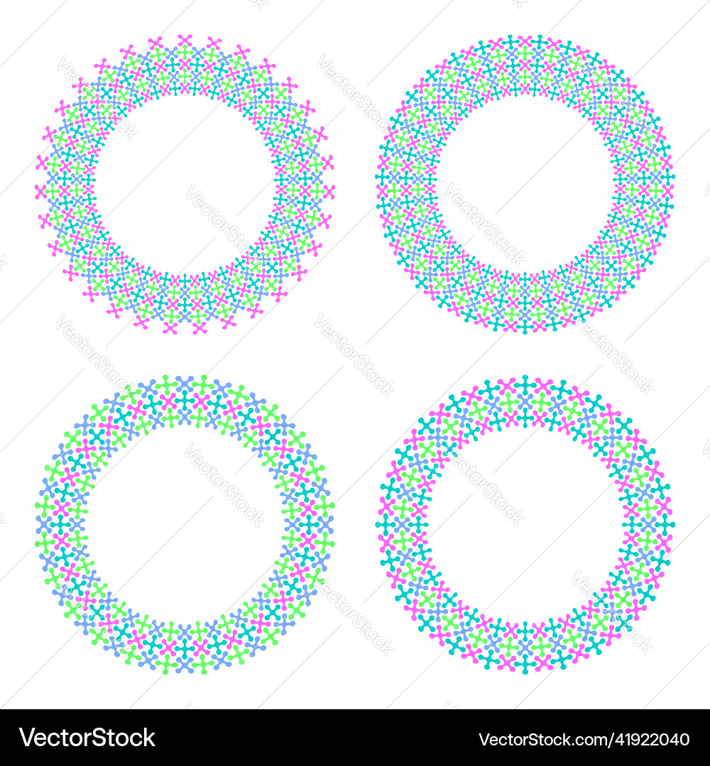 Colorful Circle Border Patterns vector image
