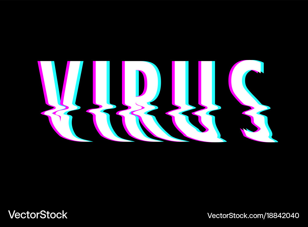Glitchy Virus Text Effekt Vektorbild