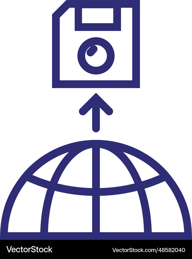 Global export line icon vector image