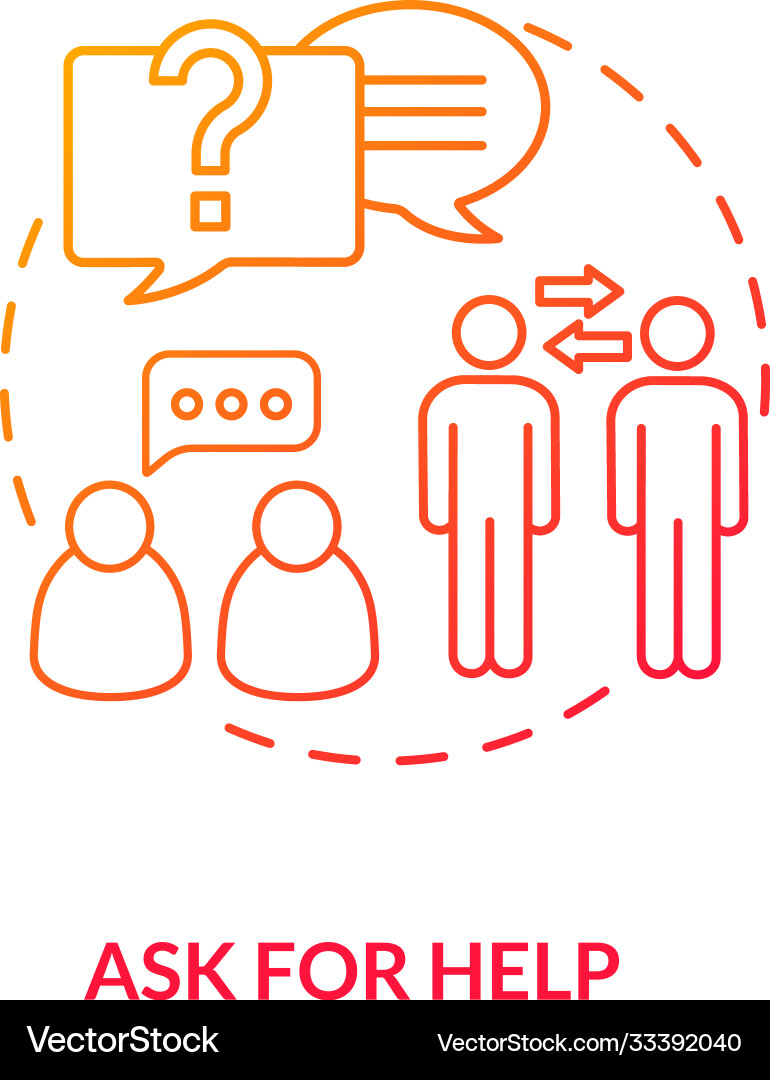 Help Request Red Icon - Support Concept vector image