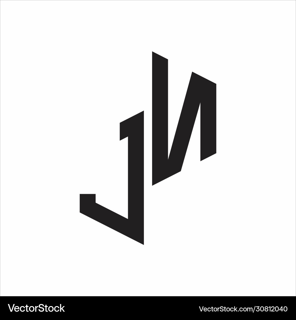 Jn initial letters logo monogram with up to down Jn initial letters logo monogram with up to down Vector Image
