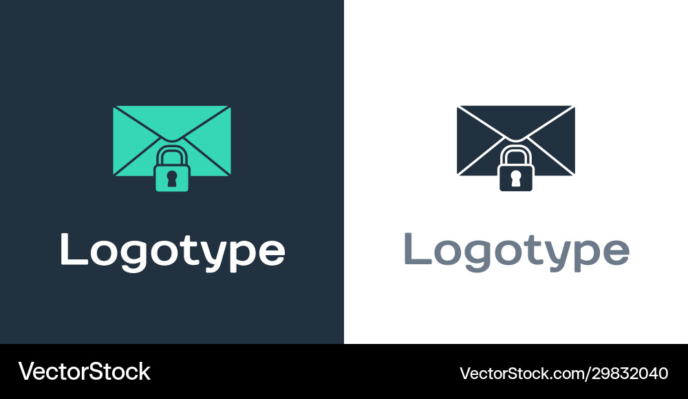 Logotype mail message lock password icon isolated Vector Image