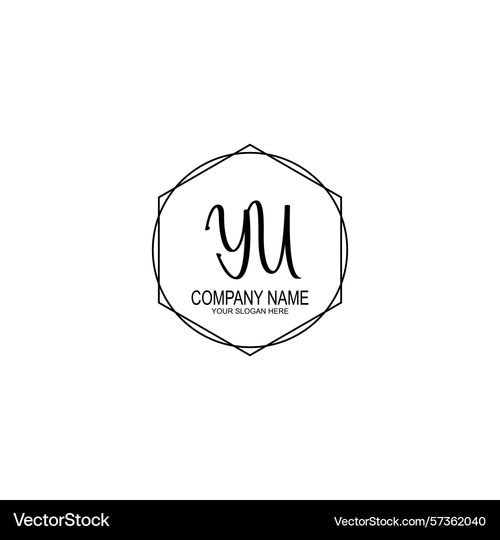 Minimalist handwritten yu initial logos with soft Minimalist handwritten yu initial logos with soft Vector Image