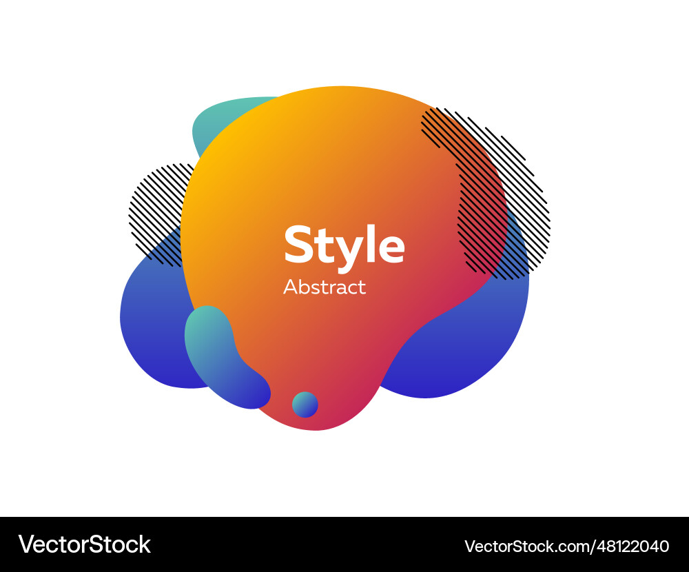 Multi-colored abstract liquid elements with text Multi-colored abstract liquid elements with text vector image