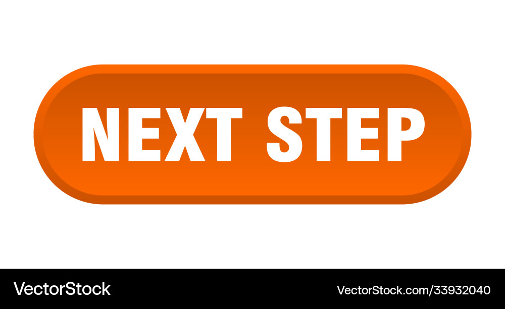 Next step button rounded sign on white background Vector Image