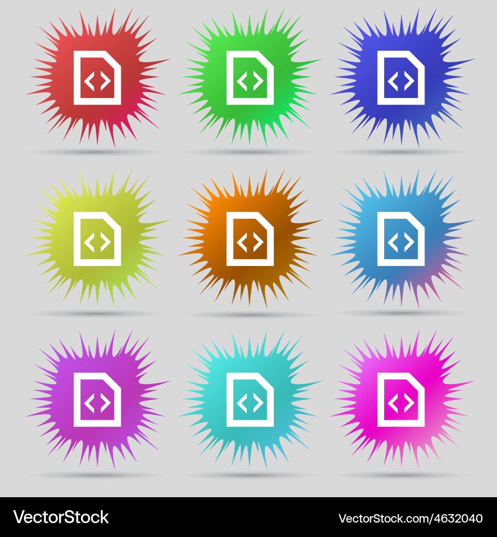 Programming code icon sign a set of nine original Vector Image