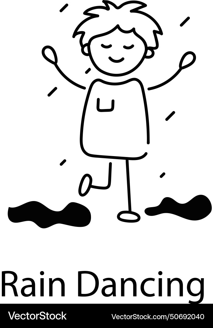 Rain dancing Royalty Free Vector Image - VectorStock