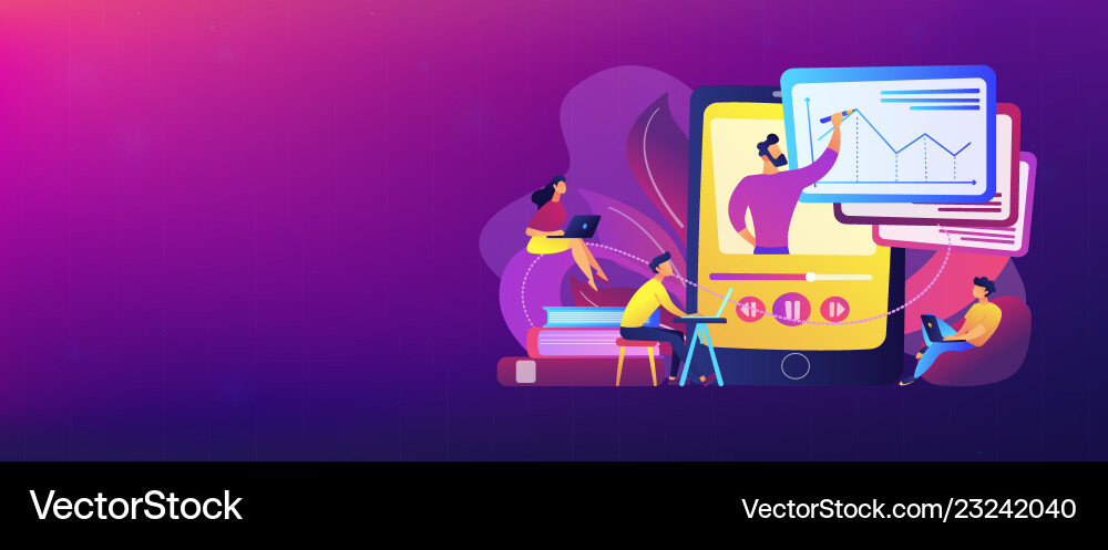 Recorded classes header or footer banner Recorded classes header or footer banner Vector Image