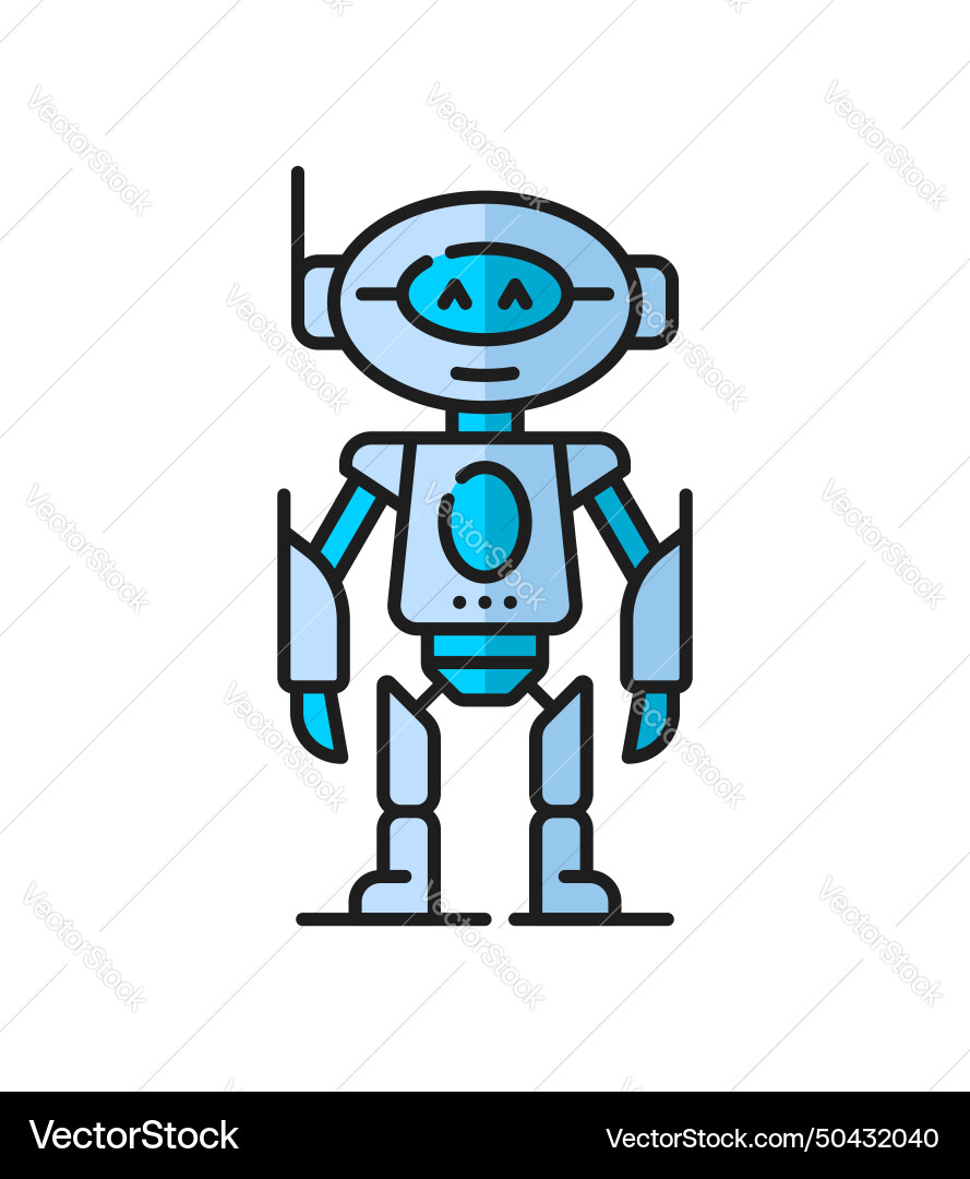 Robot futuristic droid virtual bot line icon Robot futuristic droid virtual bot line icon vector image