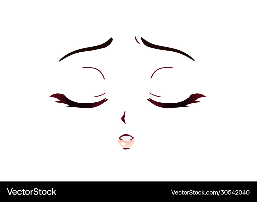 Sad anime Gesicht Manga Stil geschlossenen Augen Sad anime Gesicht Manga Stil geschlossenen Augen vektorbild