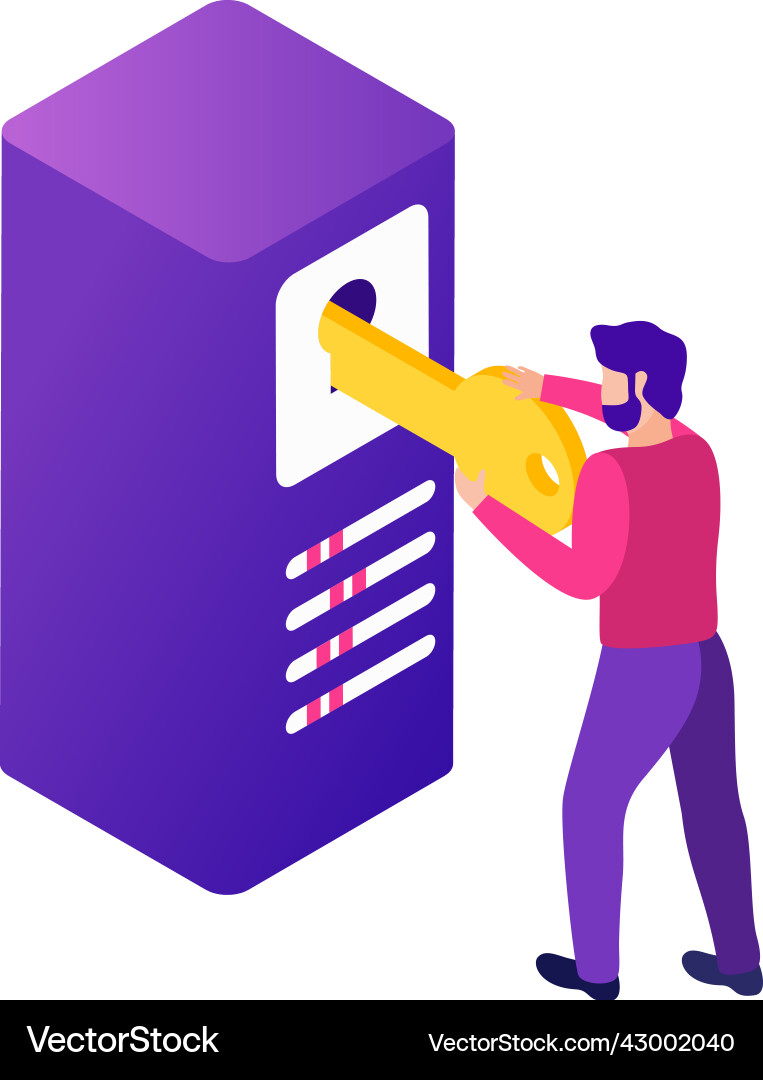 Server Access Isometric vector image