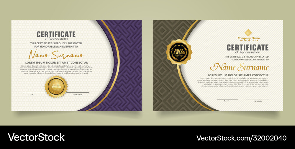 Set modern certificate template with dynamic Set modern certificate template with dynamic vector image