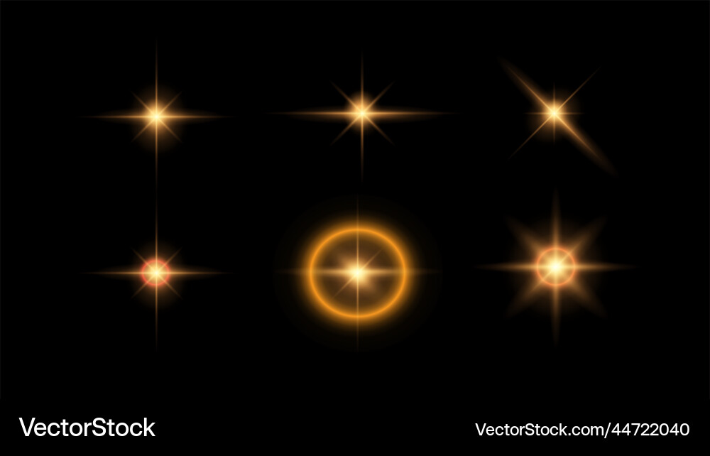 Set of flare light background glow isolate Set of flare light background glow isolate vector image