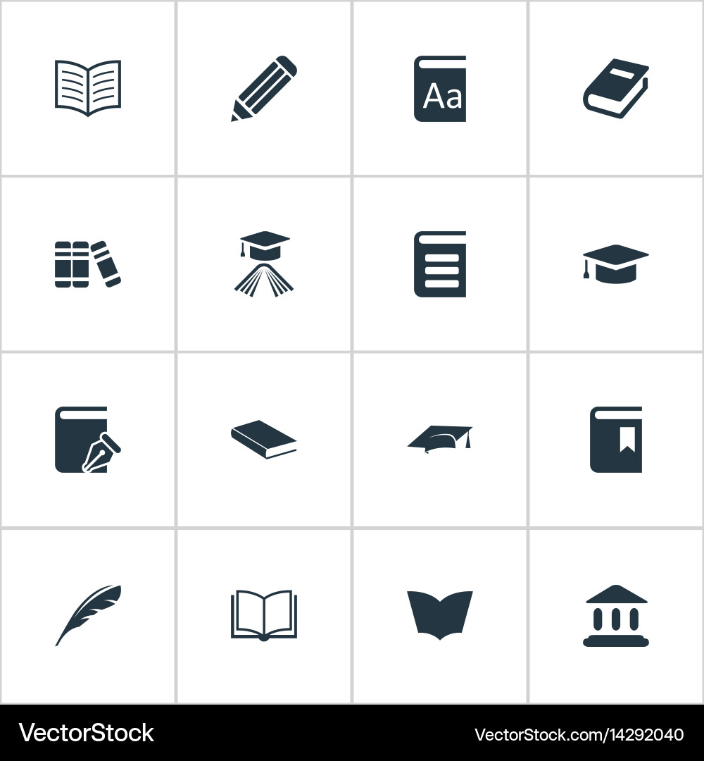 Set of simple reading icons vector image