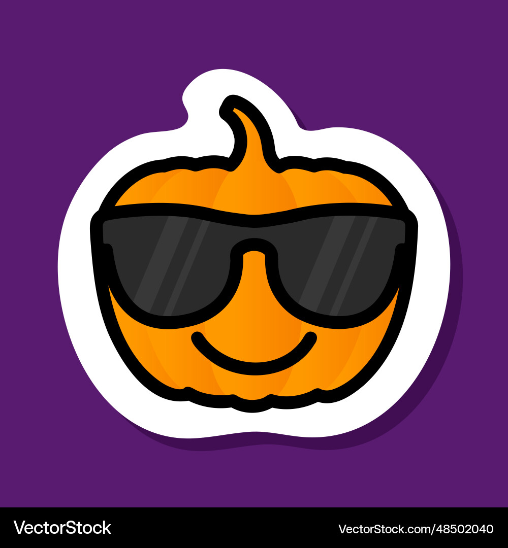 Smiling pumpkin with sunglasses on halloween Vector Image