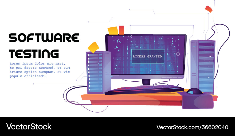 Software Testing Banner - Fehlererkennung vektorbild