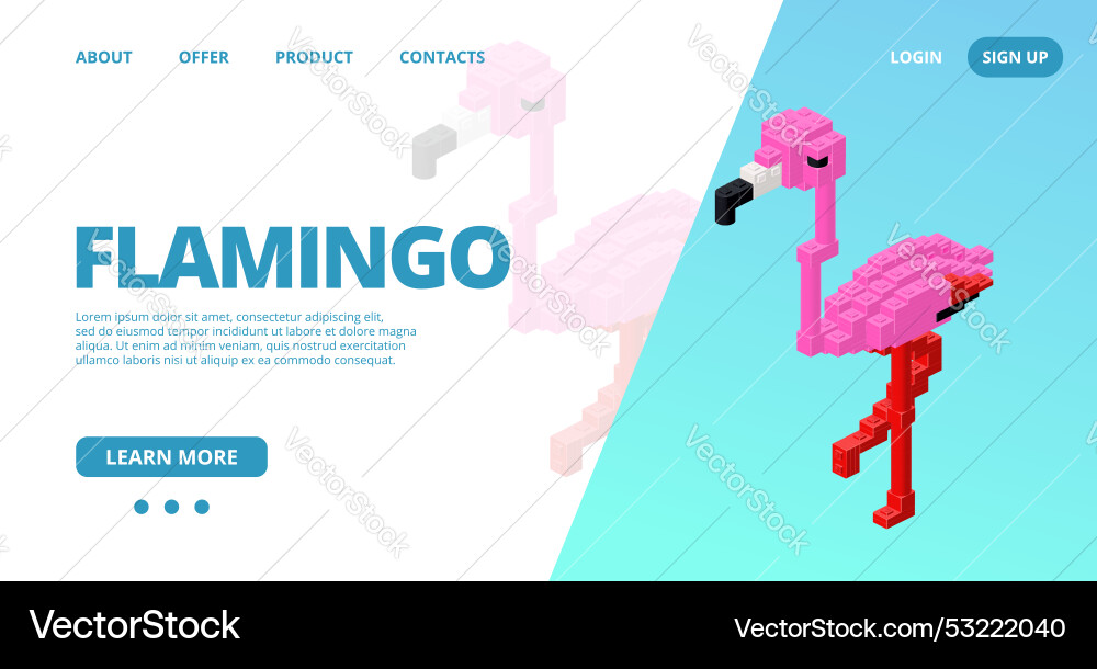 Web template with a flamingo Web template with a flamingo vector image