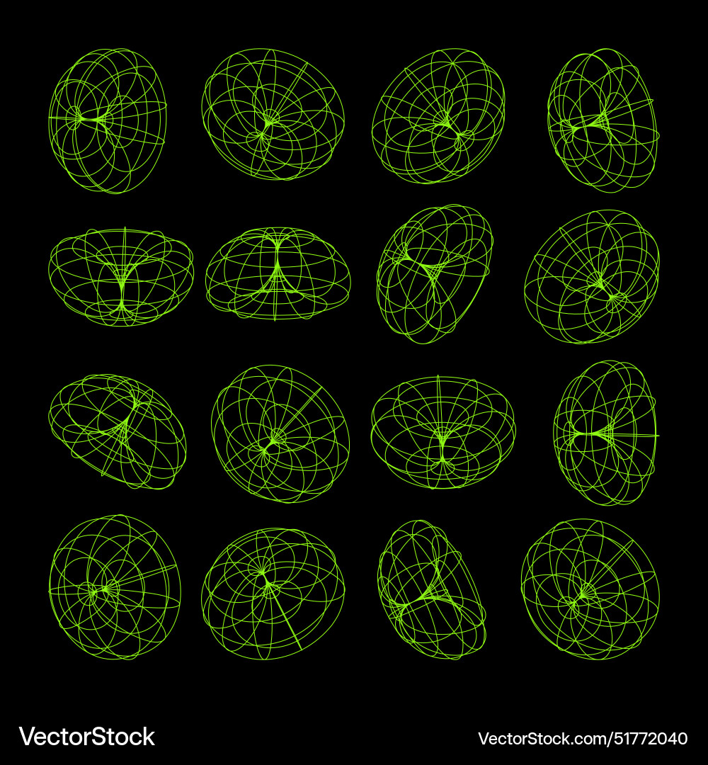 Wireframe lined shapes perspective mesh 3d grid Wireframe lined shapes perspective mesh 3d grid vector image