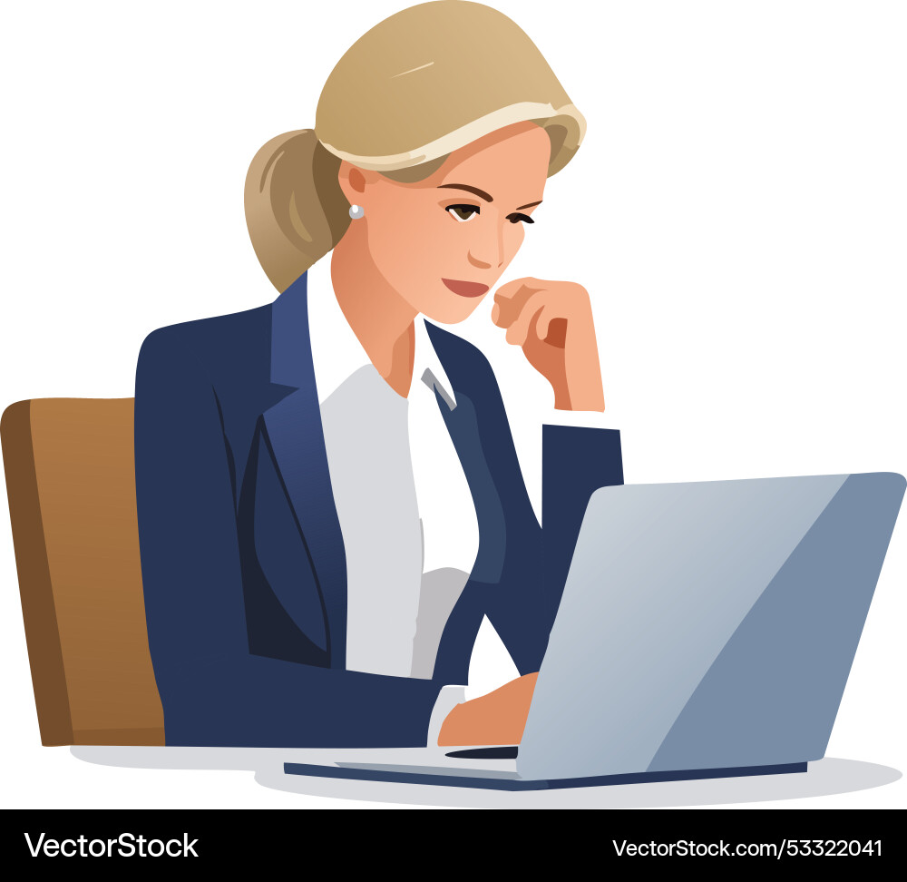 A person in front of computer A person in front of computer Vector Image