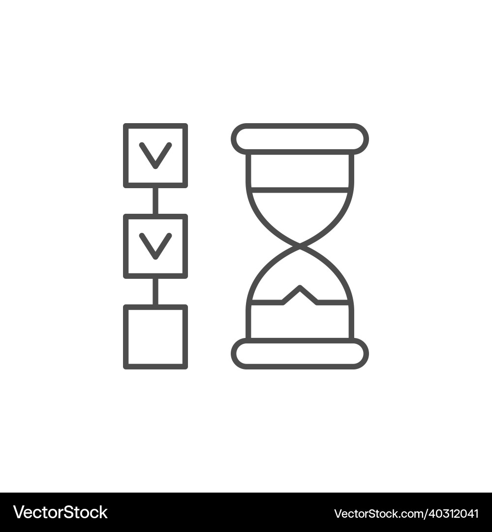 Checking time line outline icon Checking time line outline icon vector image