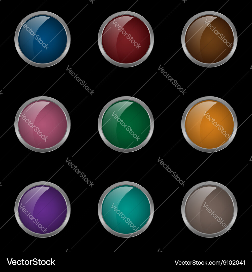 Colored button set Vector Image