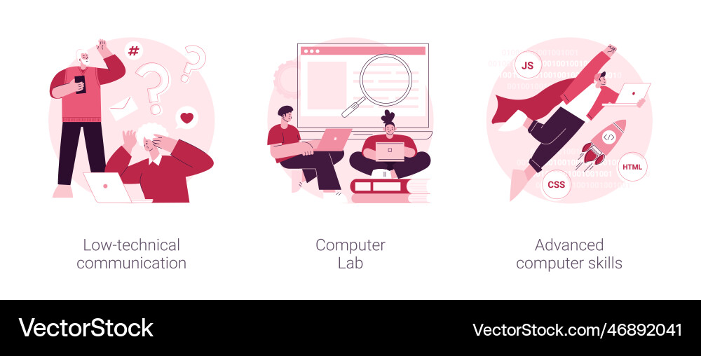 Computer skills requirement abstract concept Computer skills requirement abstract concept vector image