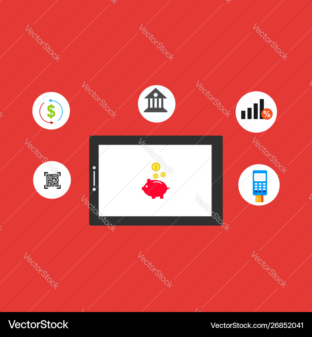 Concept online and mobile payments for web page Concept online and mobile payments for web page vector image