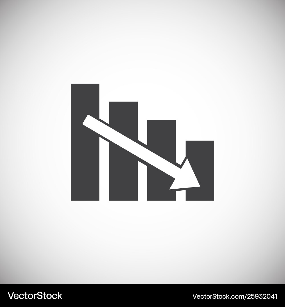 Down chart icon on background for graphic and web Down chart icon on background for graphic and web vector image