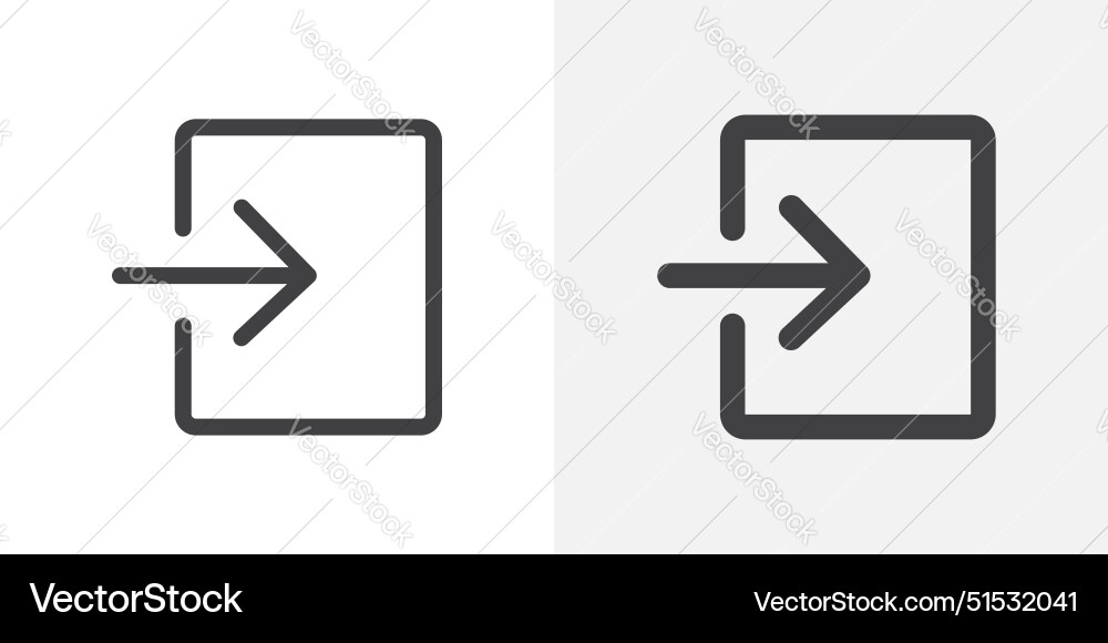 Enter icon set entrance arrow symbol computer Vector Image