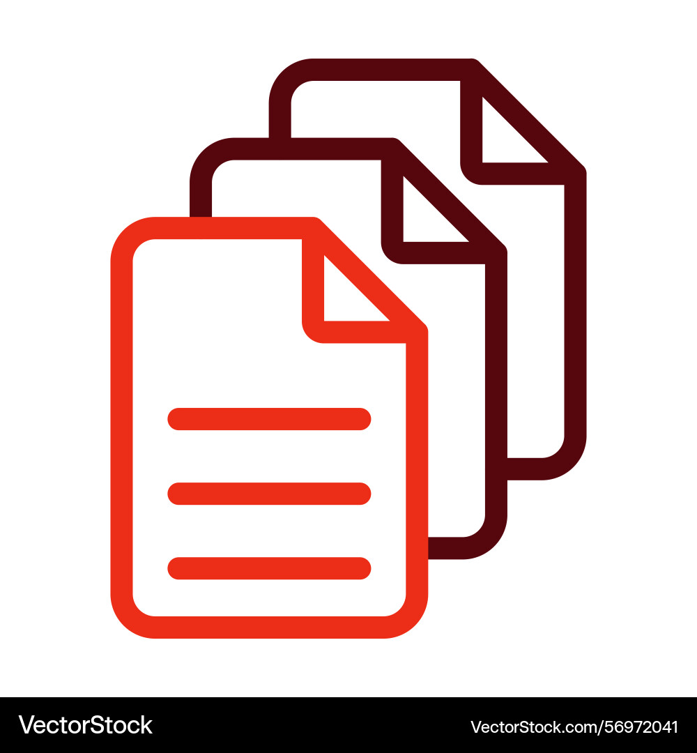 Files thick line two color icons for personal vector image