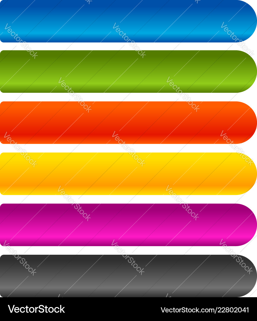 Horizontal banner button background set of 6 vector image