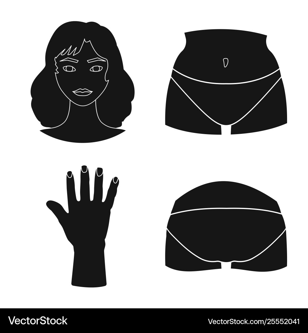 Isolated object body and part symbol set Isolated object body and part symbol set vector image