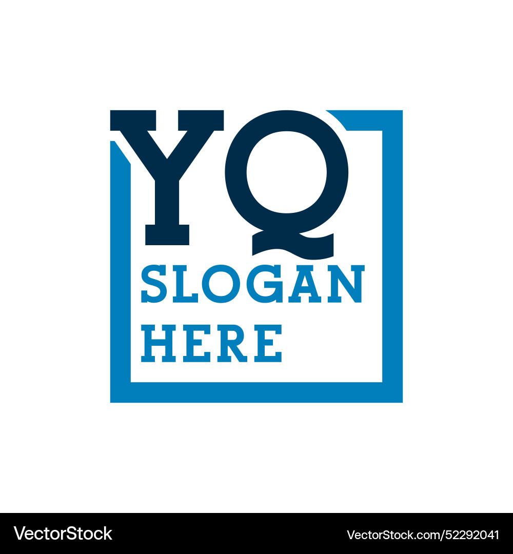 Minimal initials logo letters y and q yq initial Vector Image