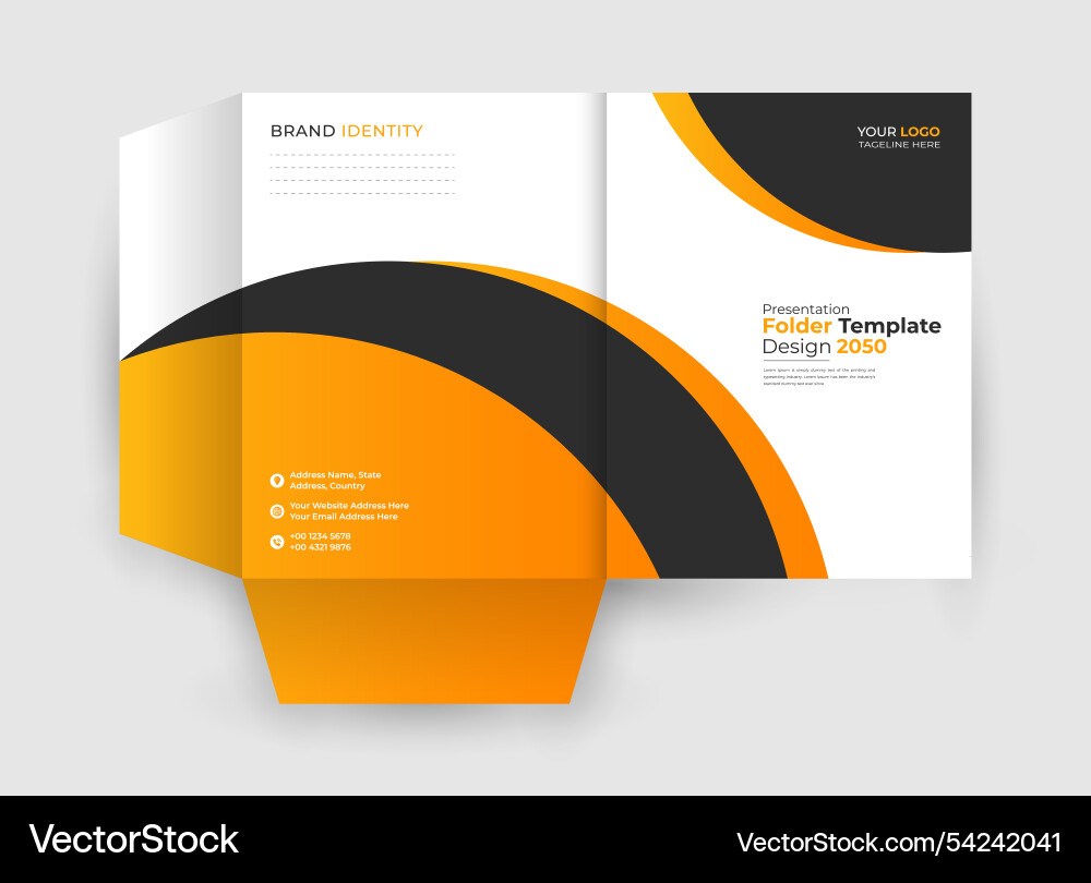 Modern presentation folder design template Vector Image
