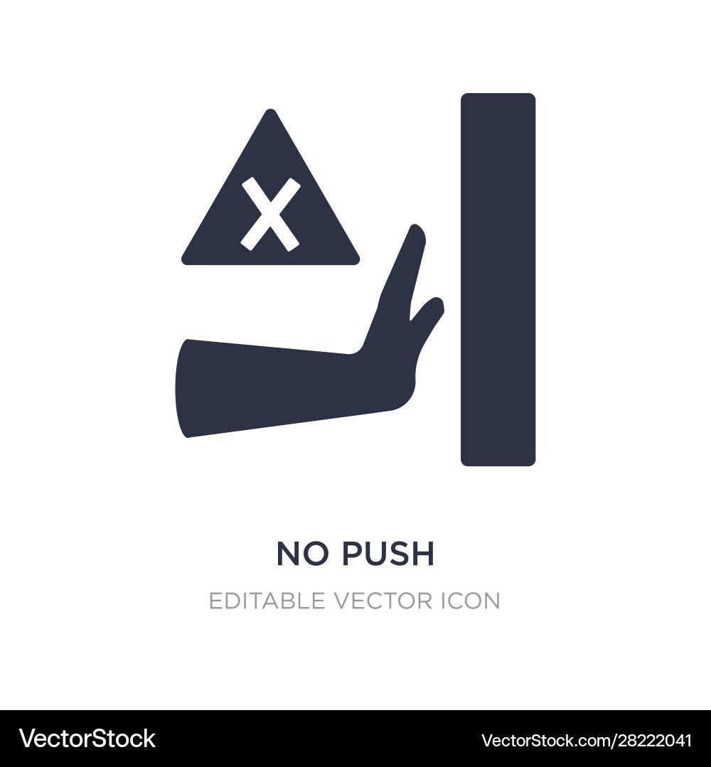 No push icon on white background simple element vector image