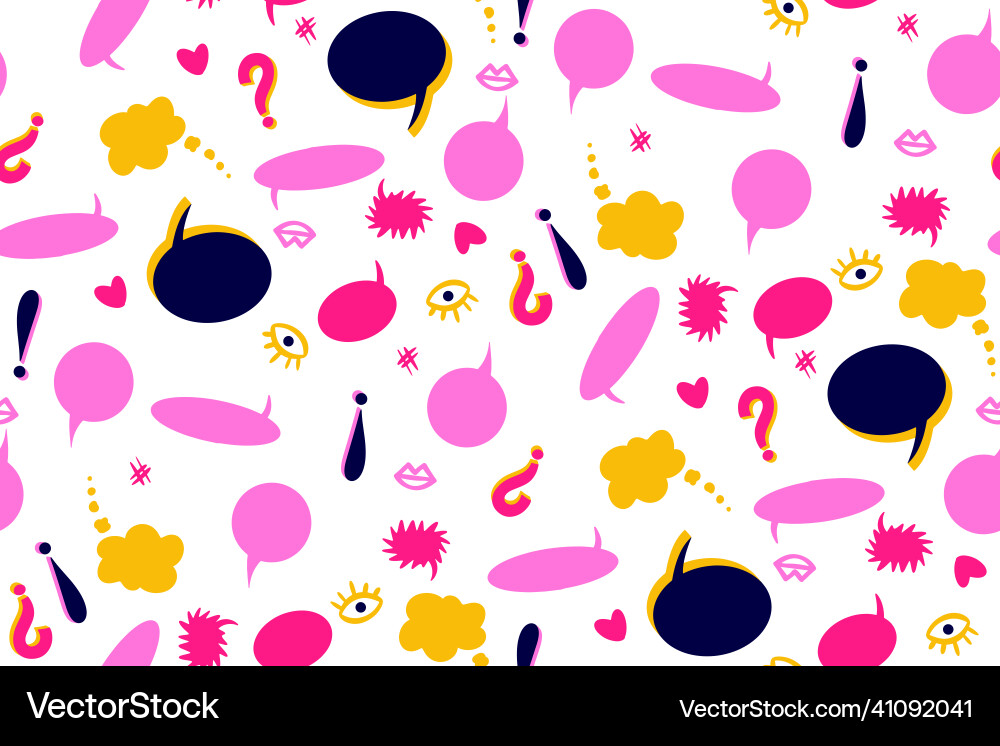 Seamless pattern with speech bubbles and symbols Seamless pattern with speech bubbles and symbols Vector Image
