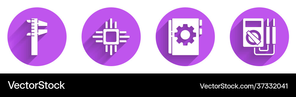 Set calliper or caliper and scale processor Vector Image